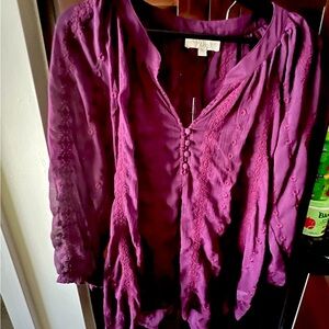 Olive & Oak Sheer Embroidered Blouse